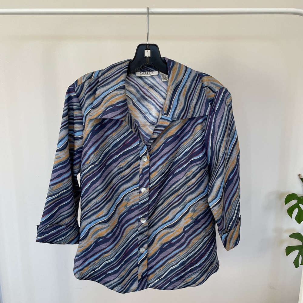 Selene Sport Satin-Style 3/4 Sleeve Blouse